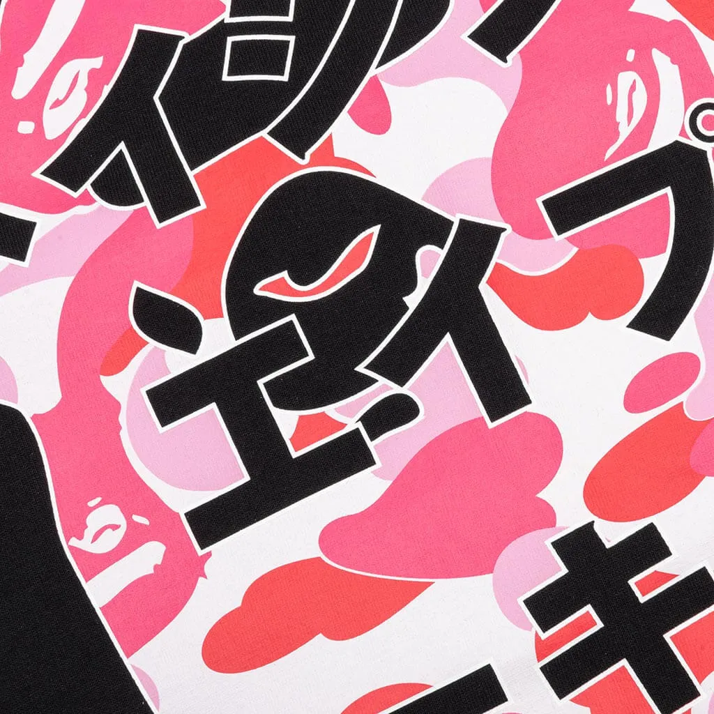 Abc Camo Japanese Letters L/S Tee - Black/Pink