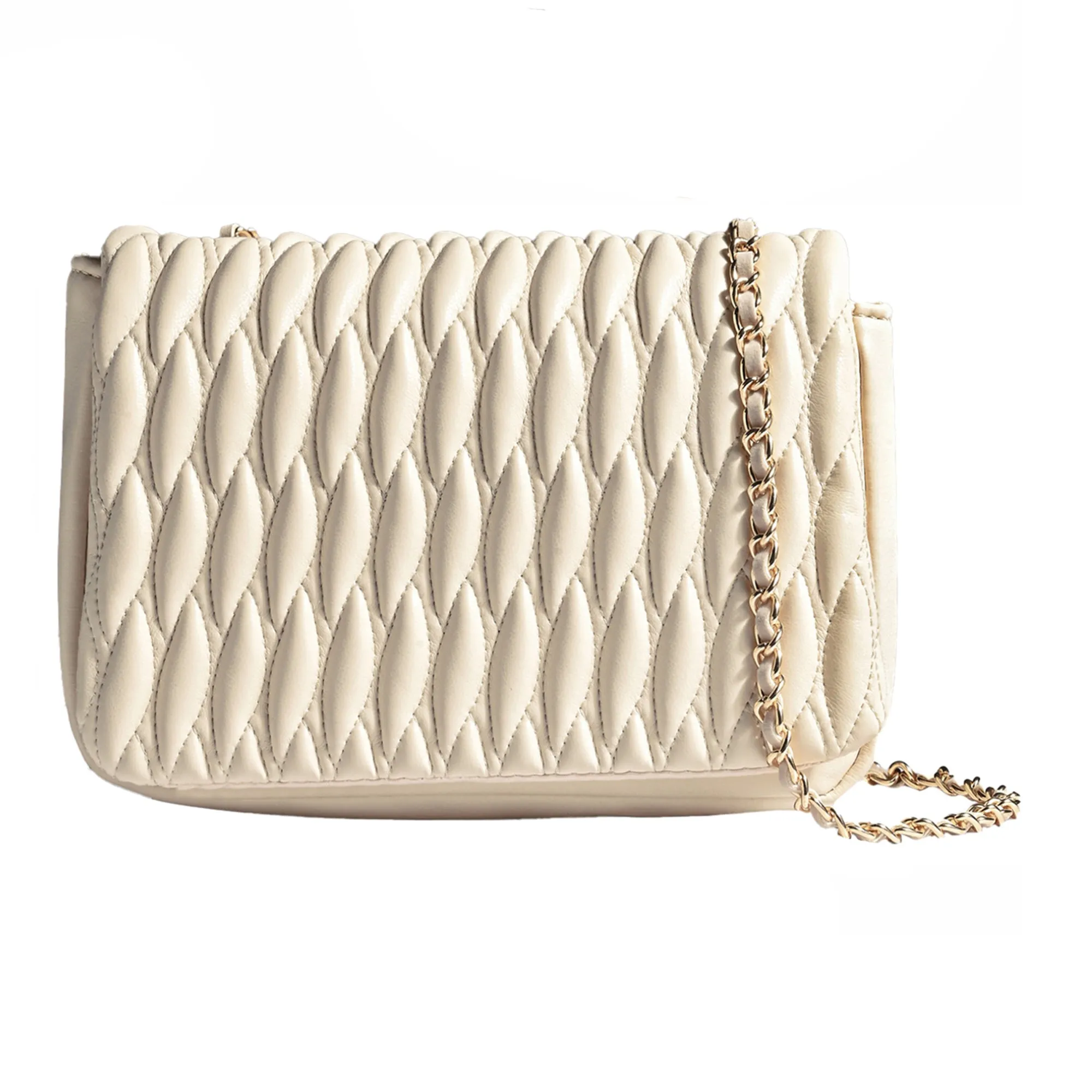 Accessorize London Women's Cream Quilted Sling Bag