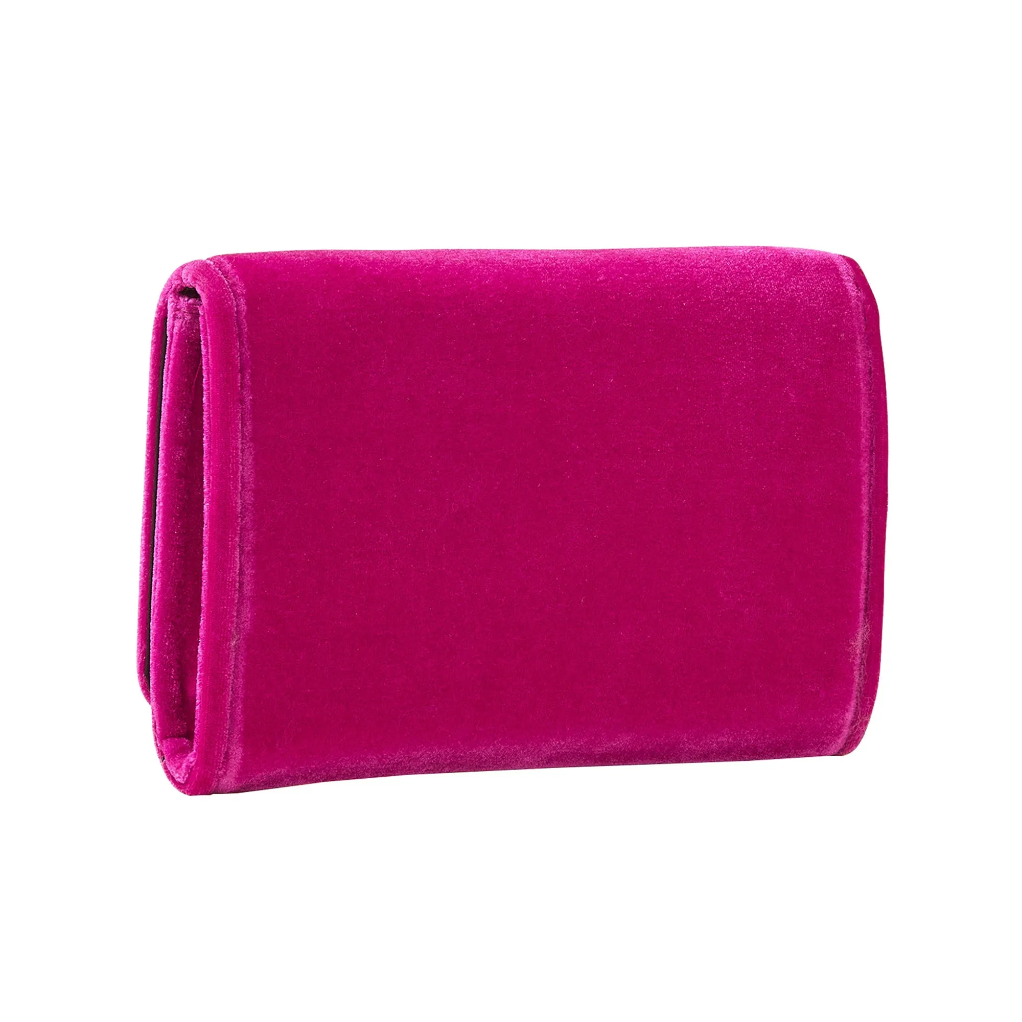 Accessorize London Women's Fuchsia Velvet Cross Body Bag