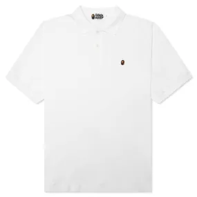 Ape Head One Point Relaxed Fit Polo - White