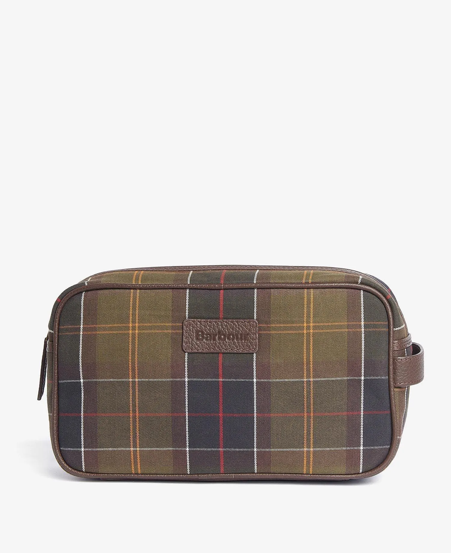 Barbour Tartan & Leather Wash Bag