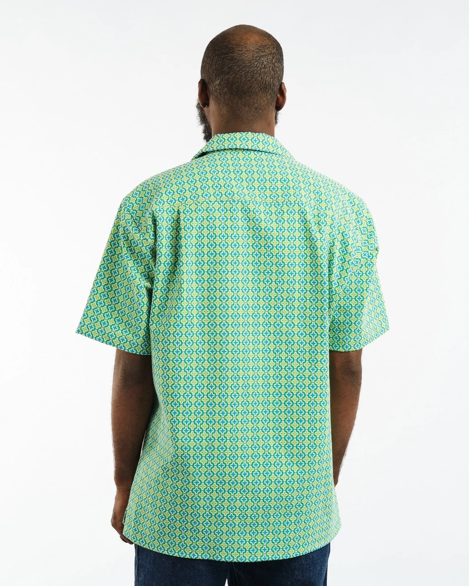 Beach Shirt Green Summer Ready Jaquard