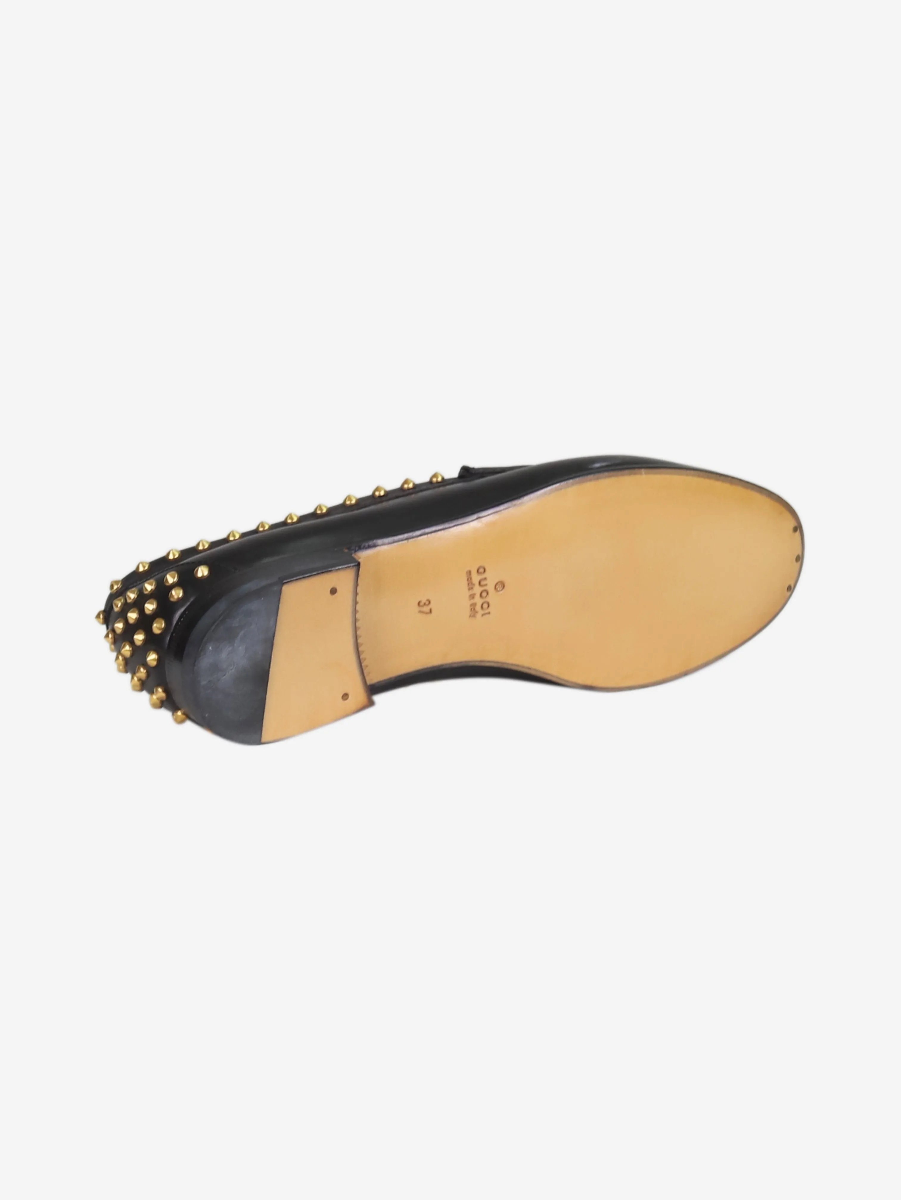 Black studded Horsebit loafers - size EU 37