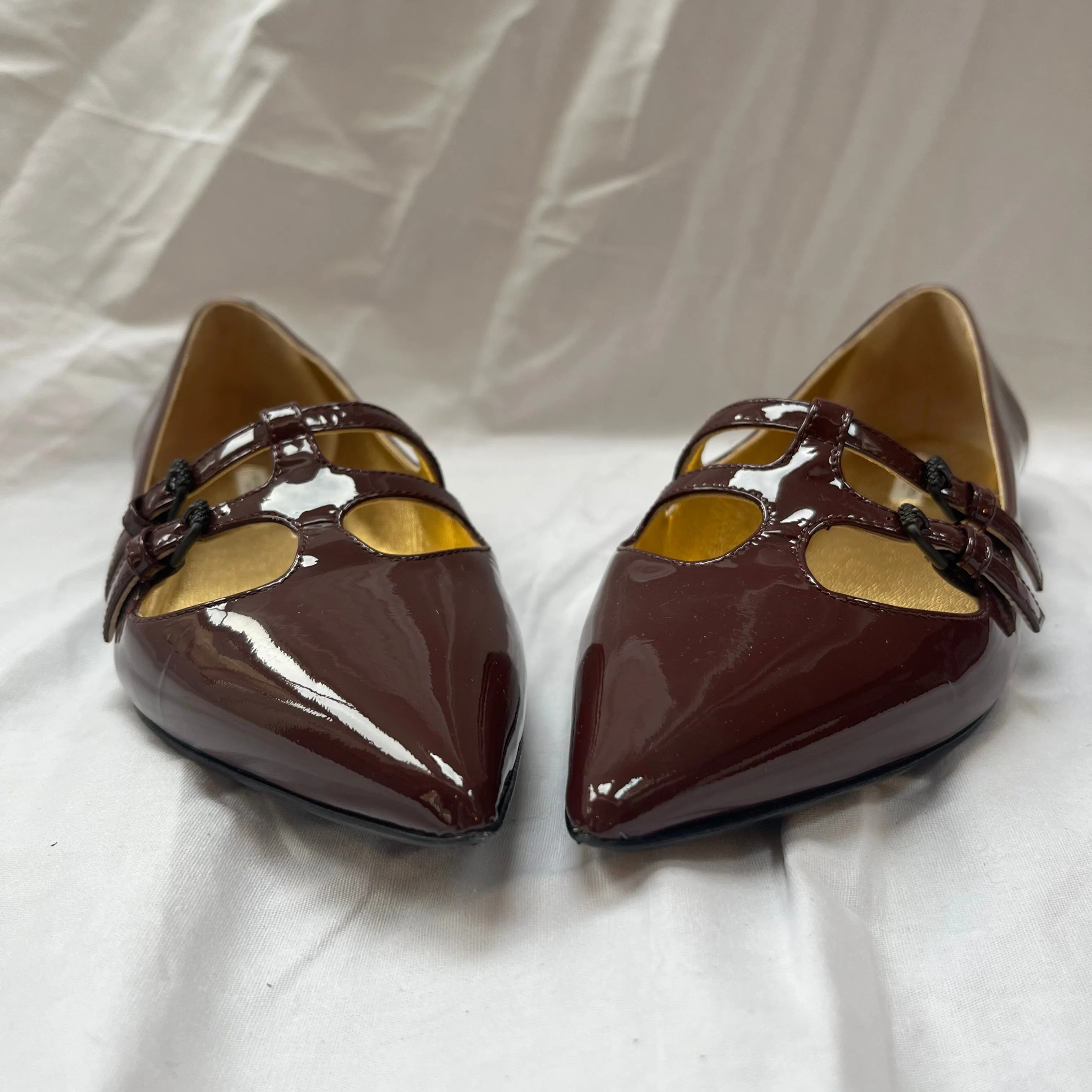 Bottega Veneta Mulberry Patent Pointed Flats 37