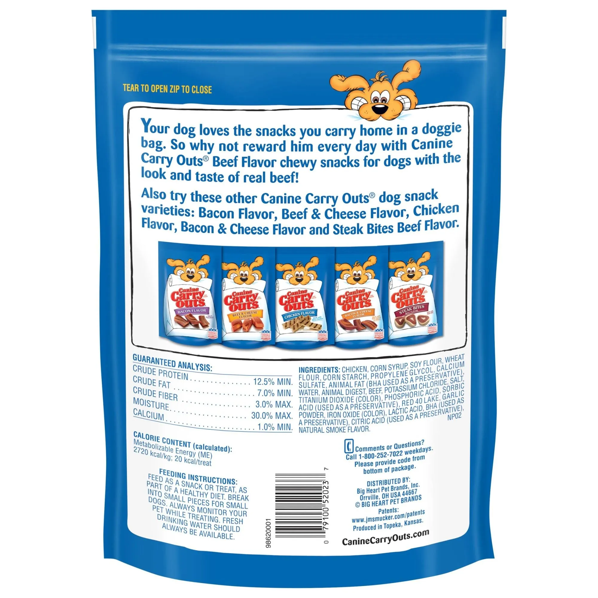 Canine Carry Outs Beef Flavor Dog Treats, 22.5 oz Bag