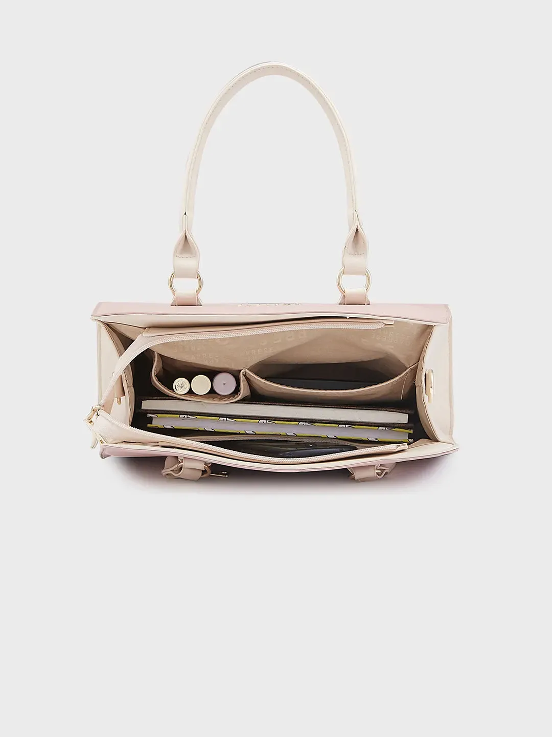 Caprese Foxy Satchel Large Handbag Blush