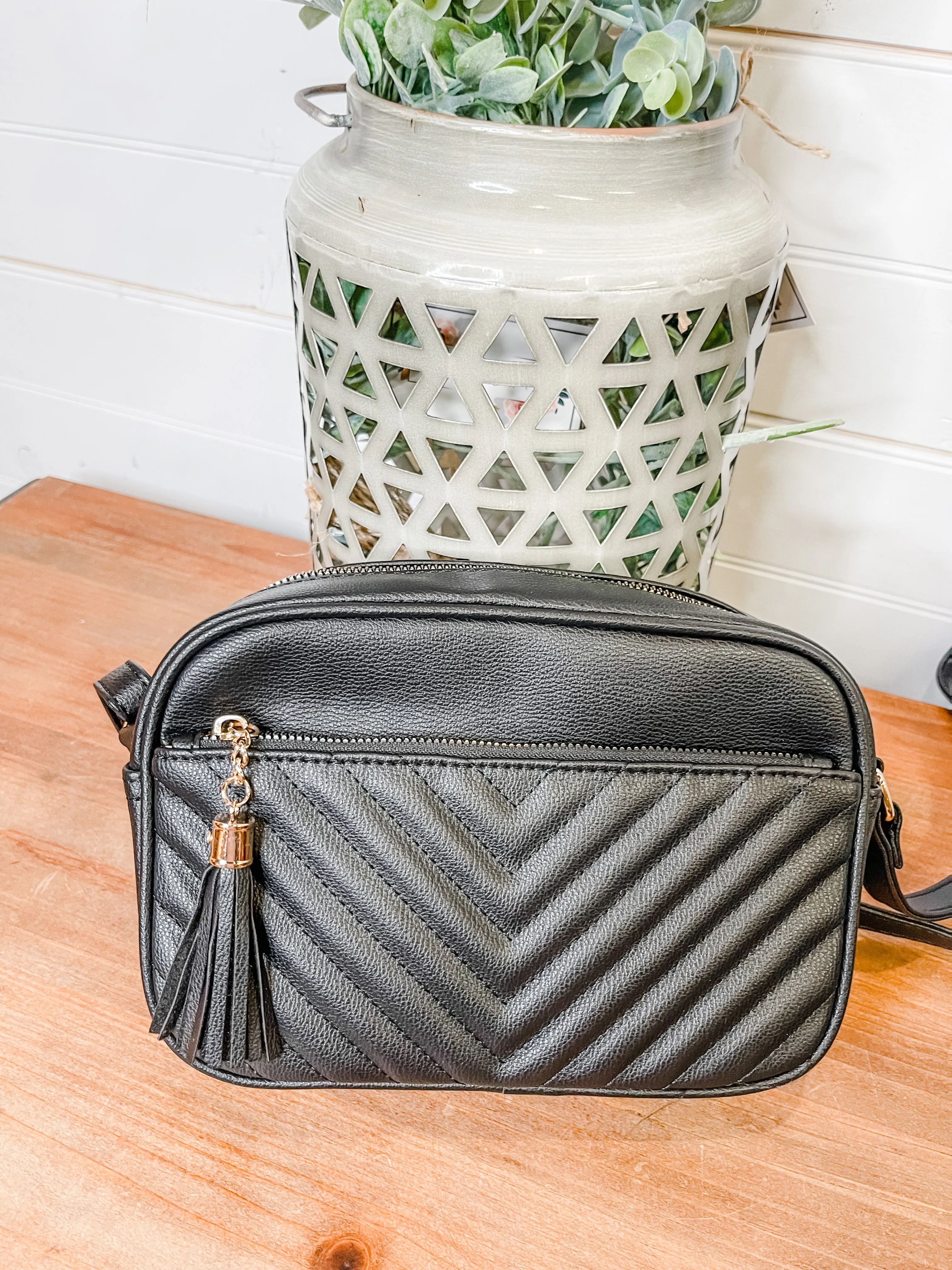 Chevron Quilted Crossbody