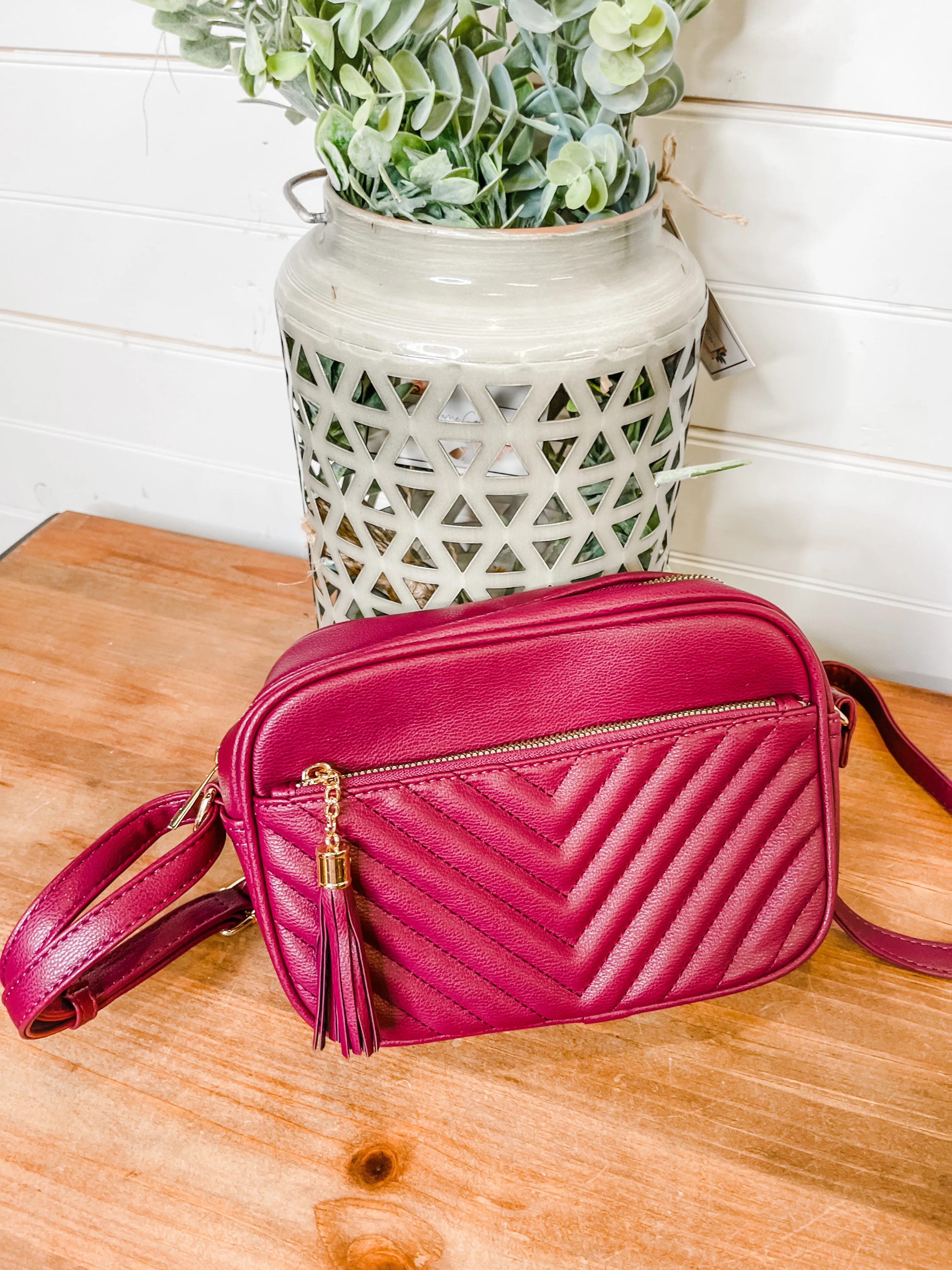 Chevron Quilted Crossbody