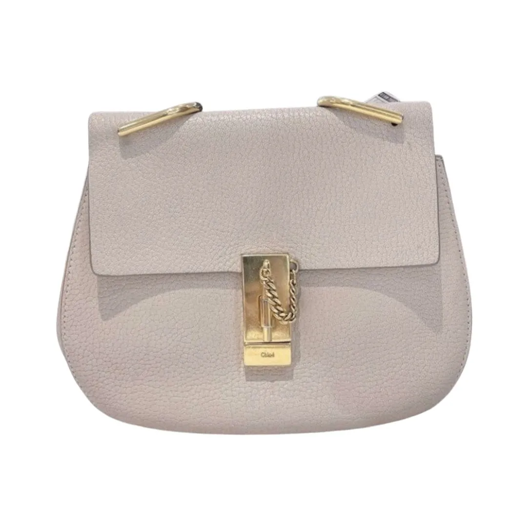 Chloe Drew Leather Crossbody Bag in Cement Pink