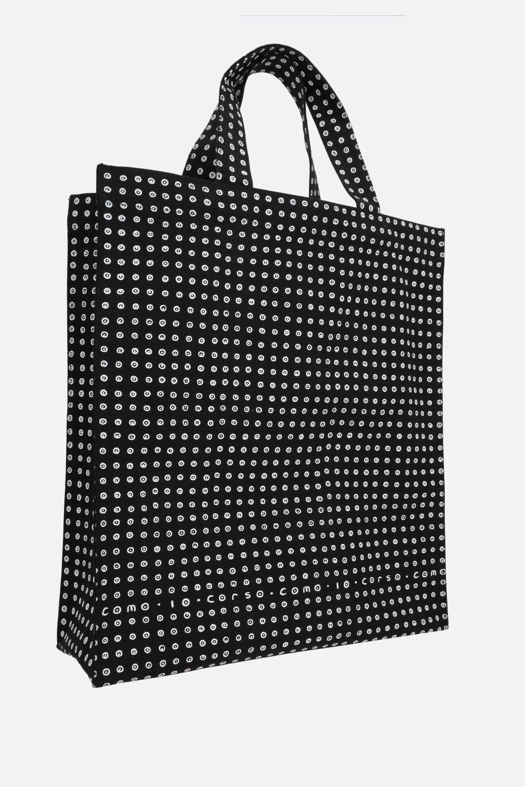 circles print canvas large shopping bag