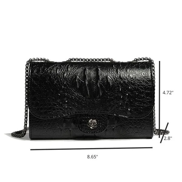 Crocodile pattern crossbody bag