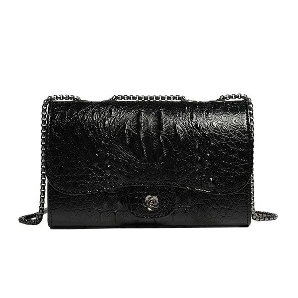 Crocodile pattern crossbody bag