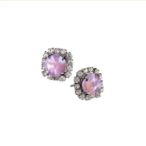 Crystal encrusted Stud with Lilac Stone