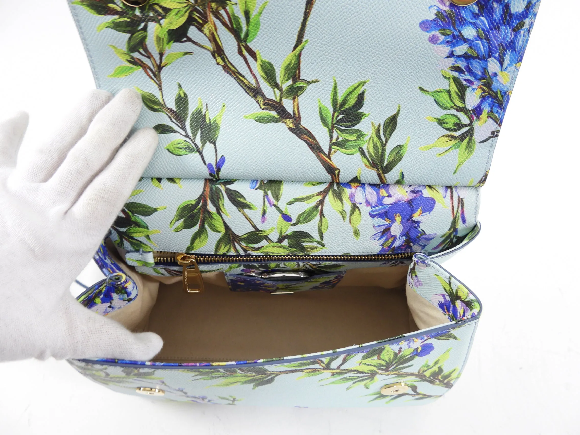 Dolce & Gabbana Miss Sicily Purple and Turquoise Floral Bag