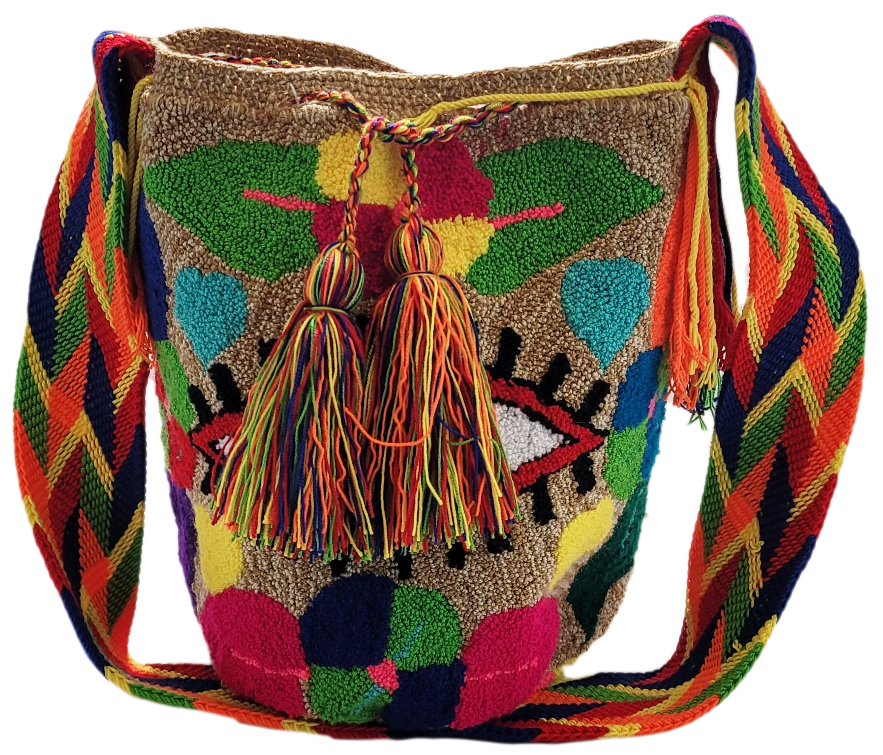 Gabriella Large Handmade Punch-needle Wayuu Mochila Bag