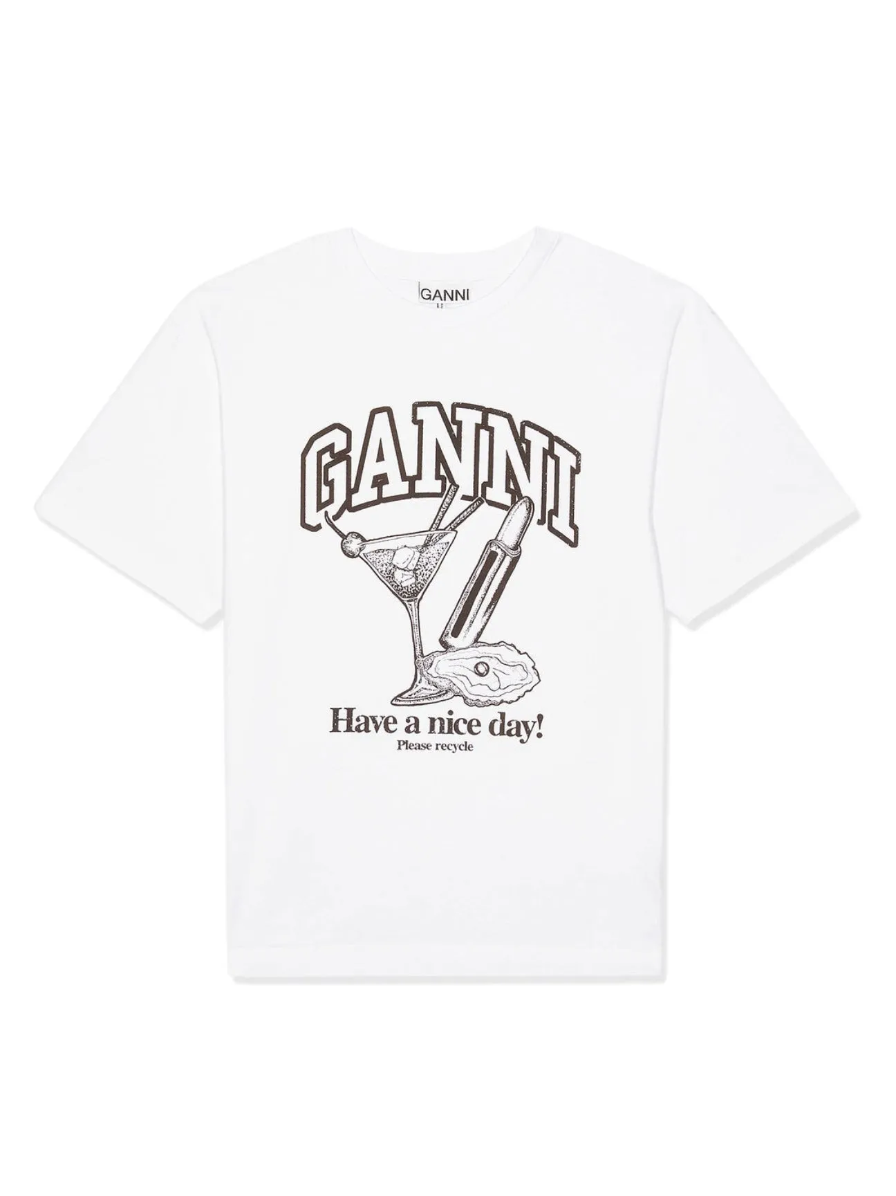 Ganni Future Heavy Cocktail Drop Shoulder T-Shirt