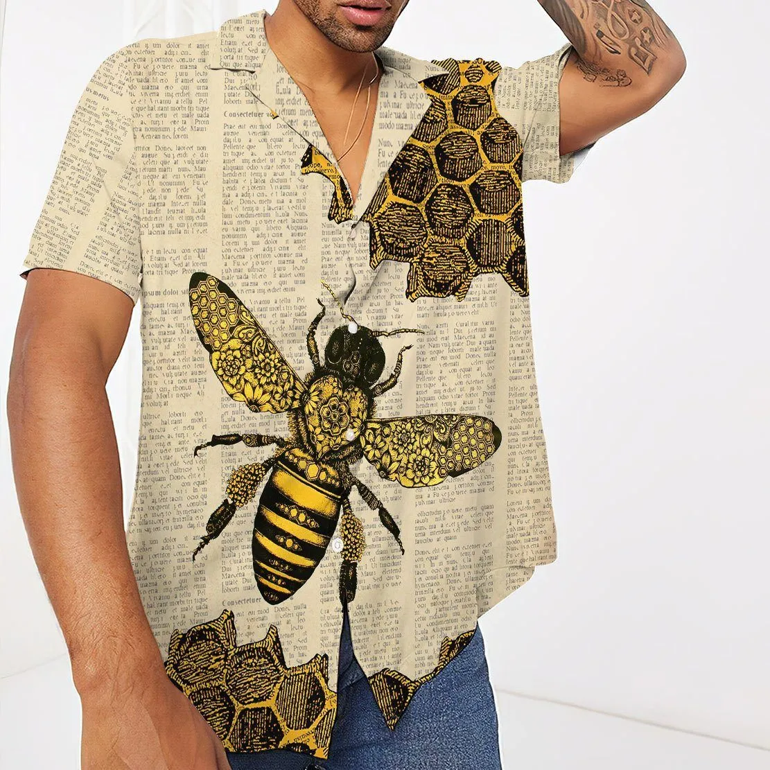 Gearhuman 3D Bee Hawaii Shirt