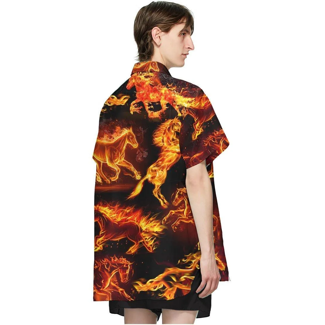 Gearhuman 3D Fire Horse Hawaii Shirt