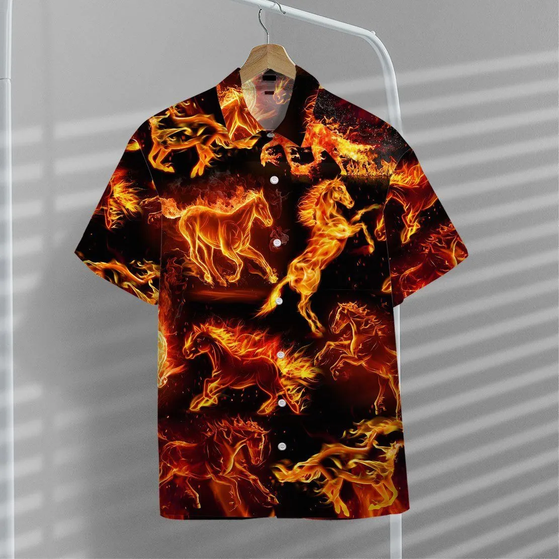 Gearhuman 3D Fire Horse Hawaii Shirt