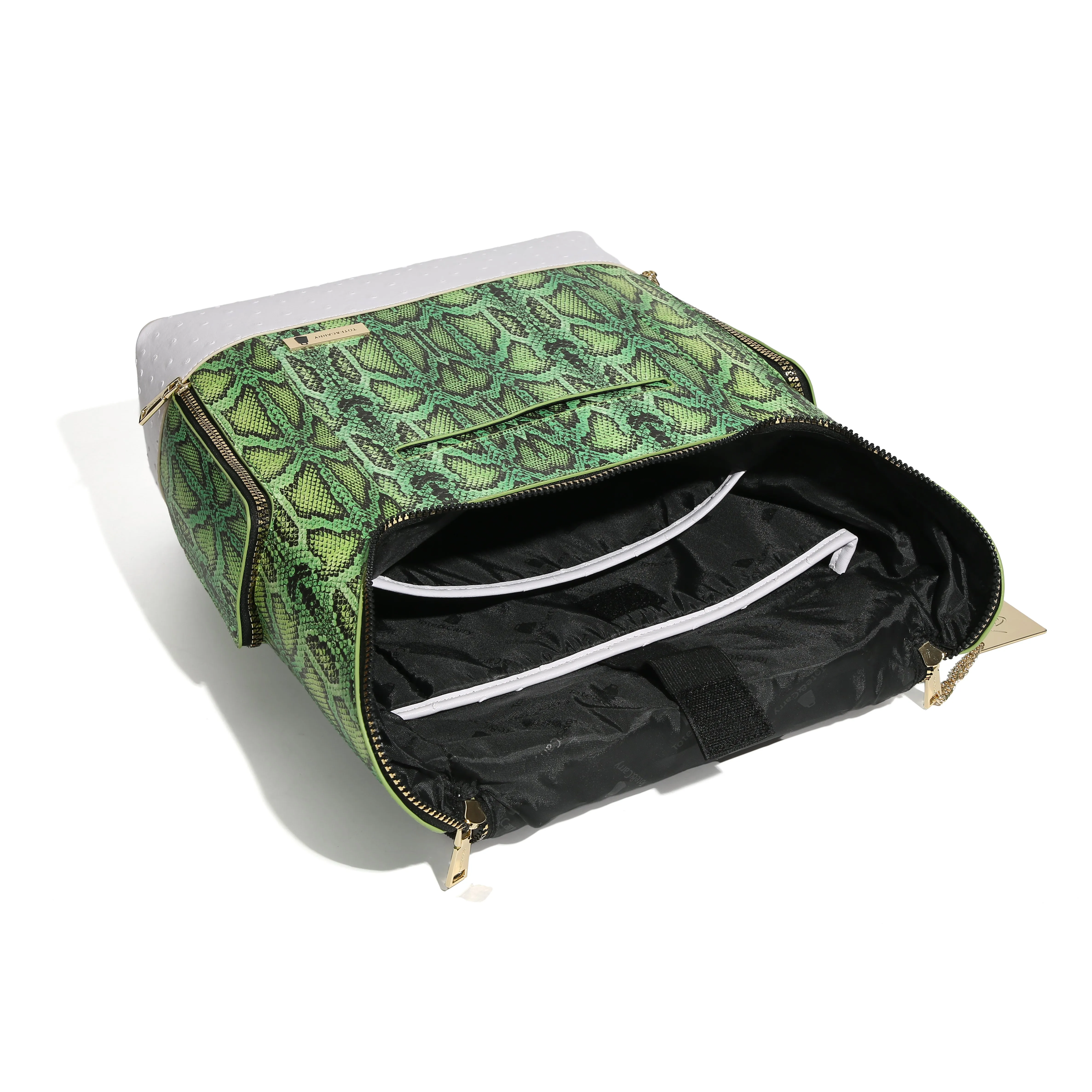 Green Faux Python Designer Backpack