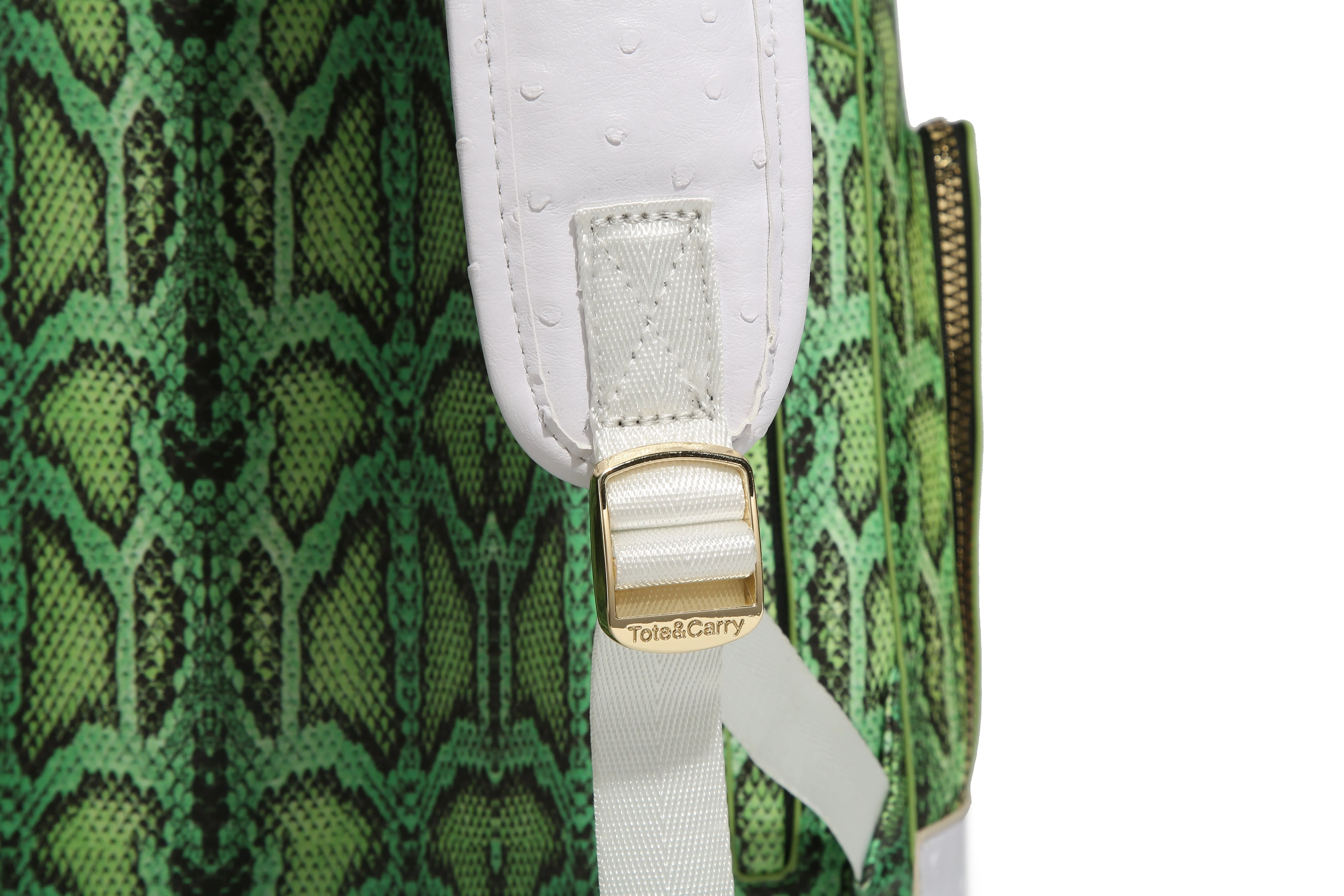 Green Faux Python Designer Backpack