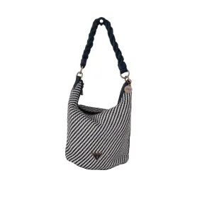 Guess Navy & White Woven Shoulder Bag | Gently Used |