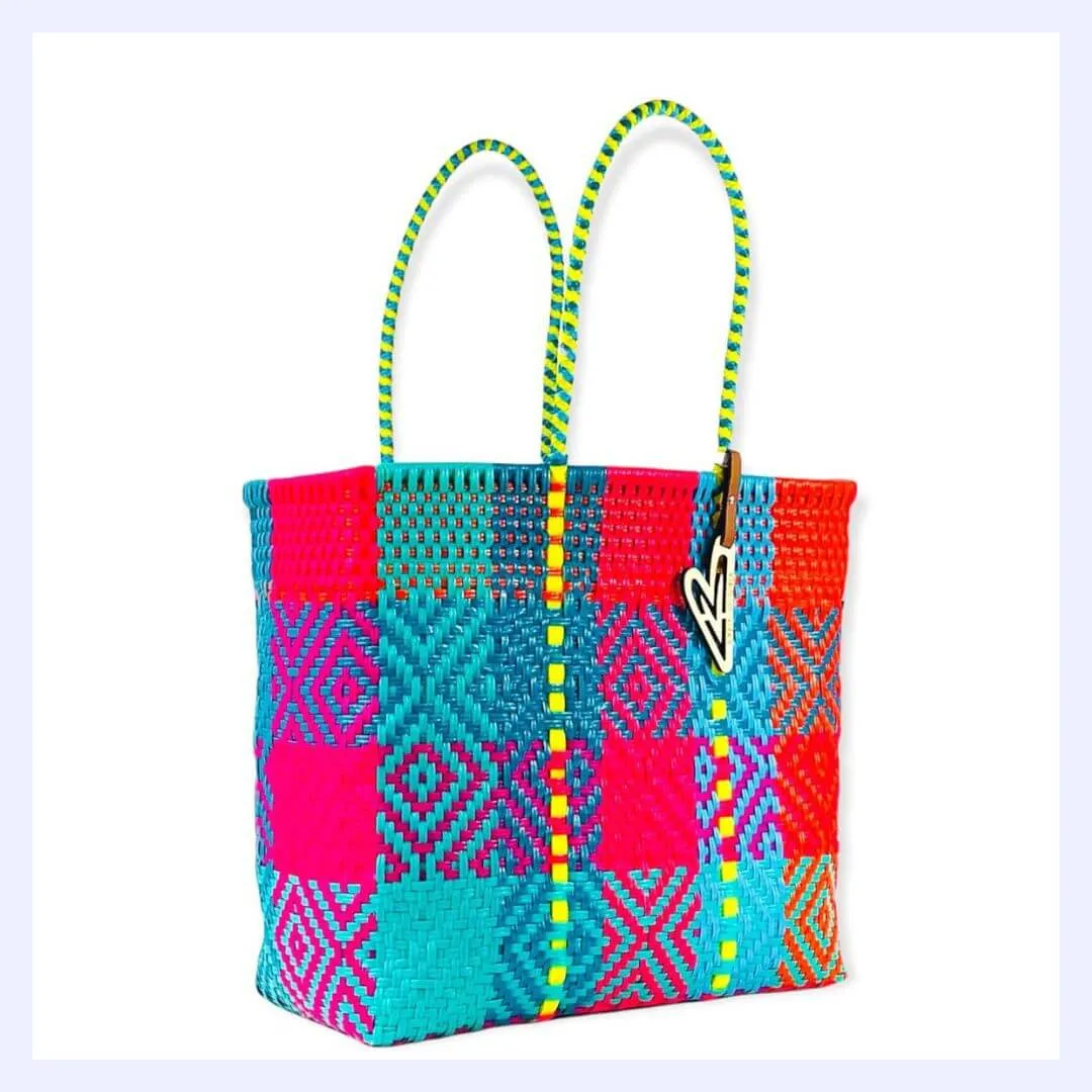 Handwoven Perfect Beach Bag-Brights