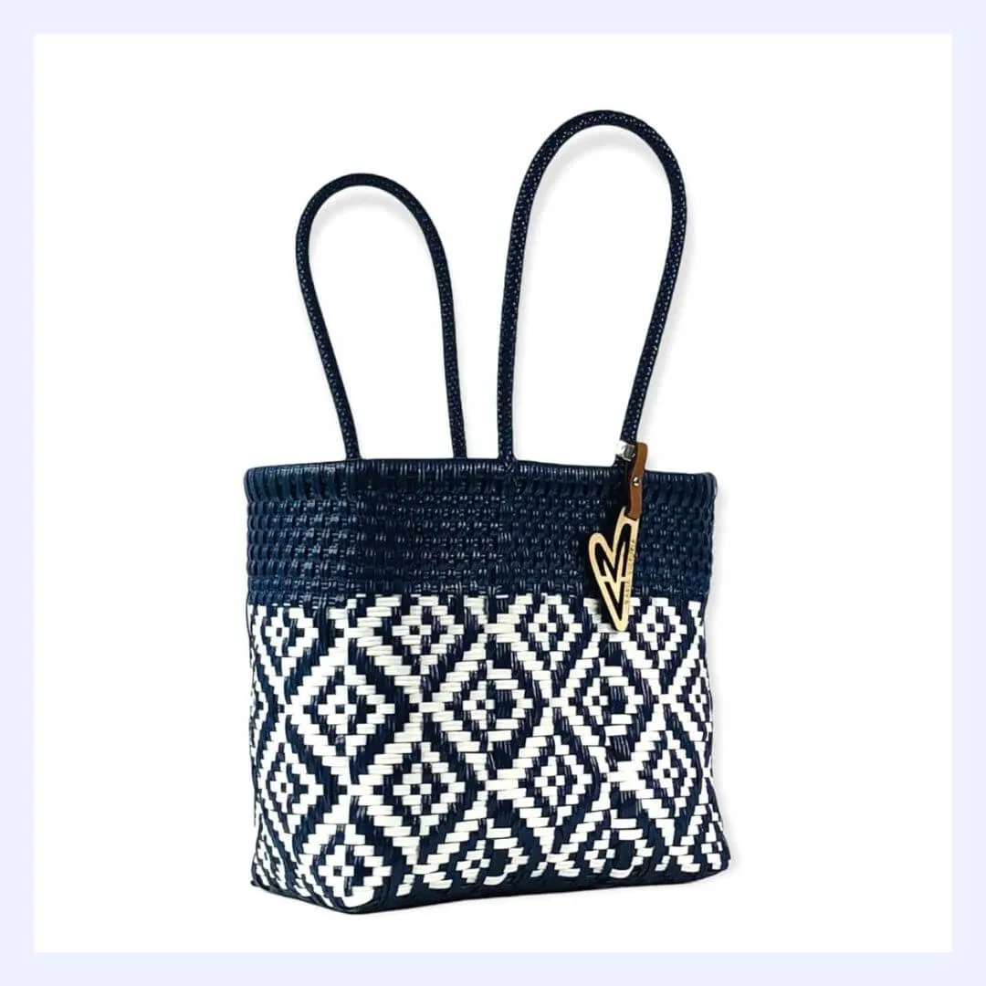 Handwoven Perfect Beach Bag-Navy