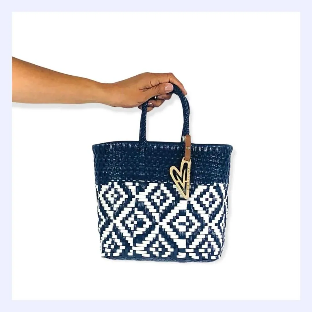 Handwoven Perfect Beach Bag-Navy