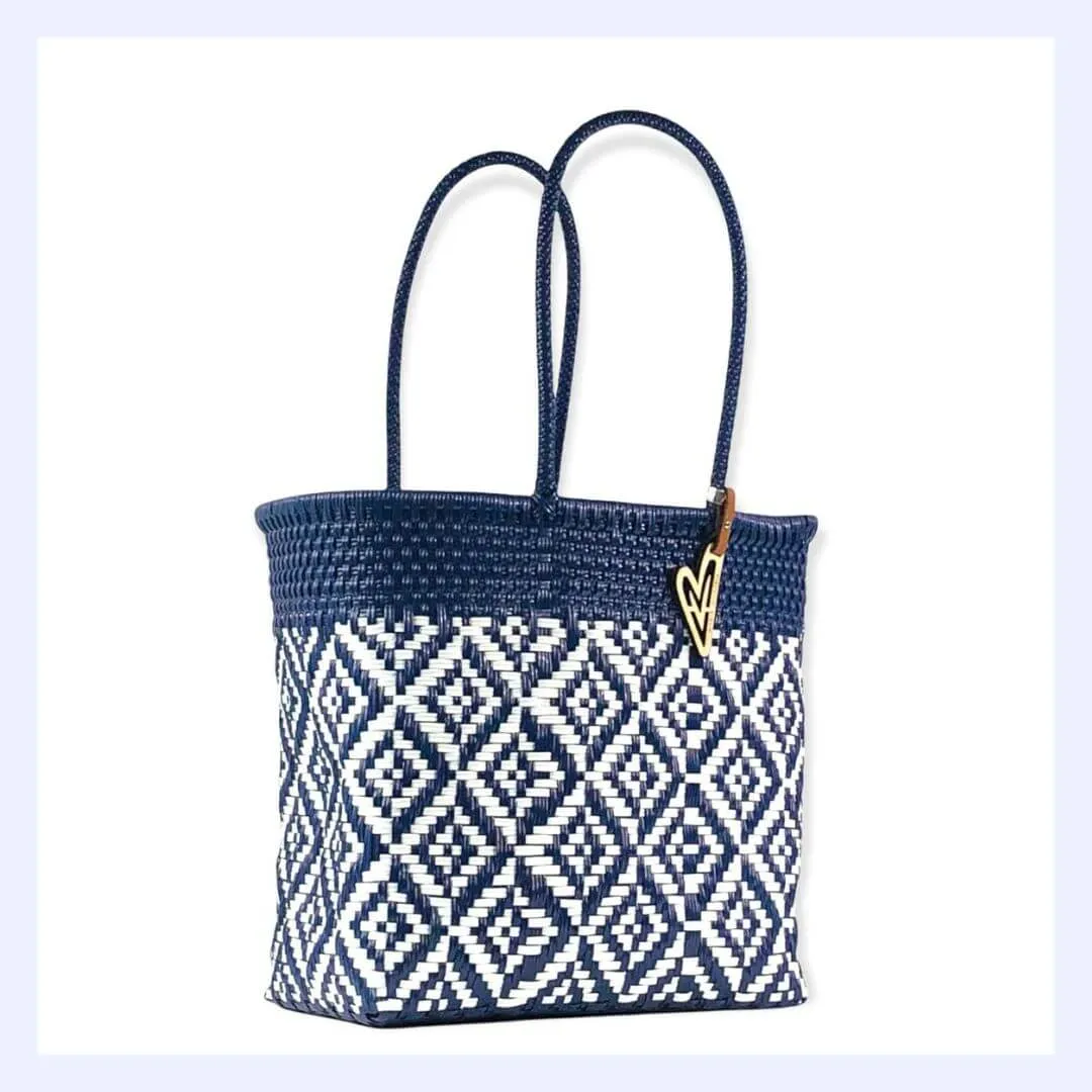 Handwoven Perfect Beach Bag-Navy