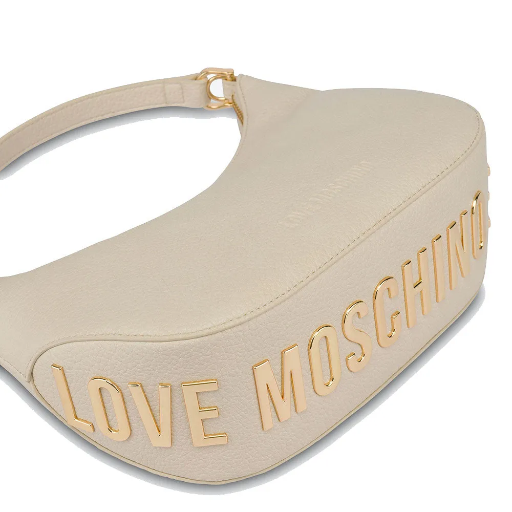 Hobo Bag Media LOVE MOSCHINO linea Giant Logo color Avorio