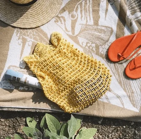 Karma Wooden Beads Crochet Bag in Pale Yellow