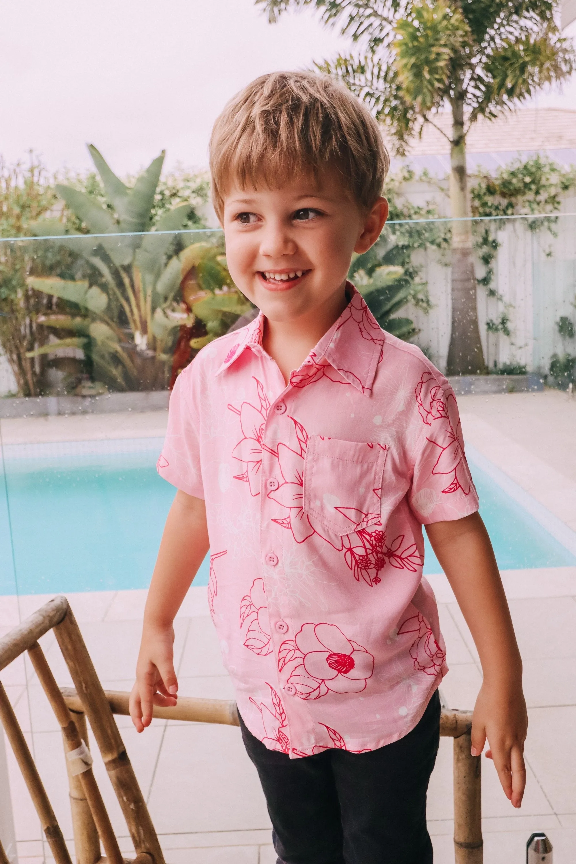 Kid's Button Up Shirt - Pretty in Pink