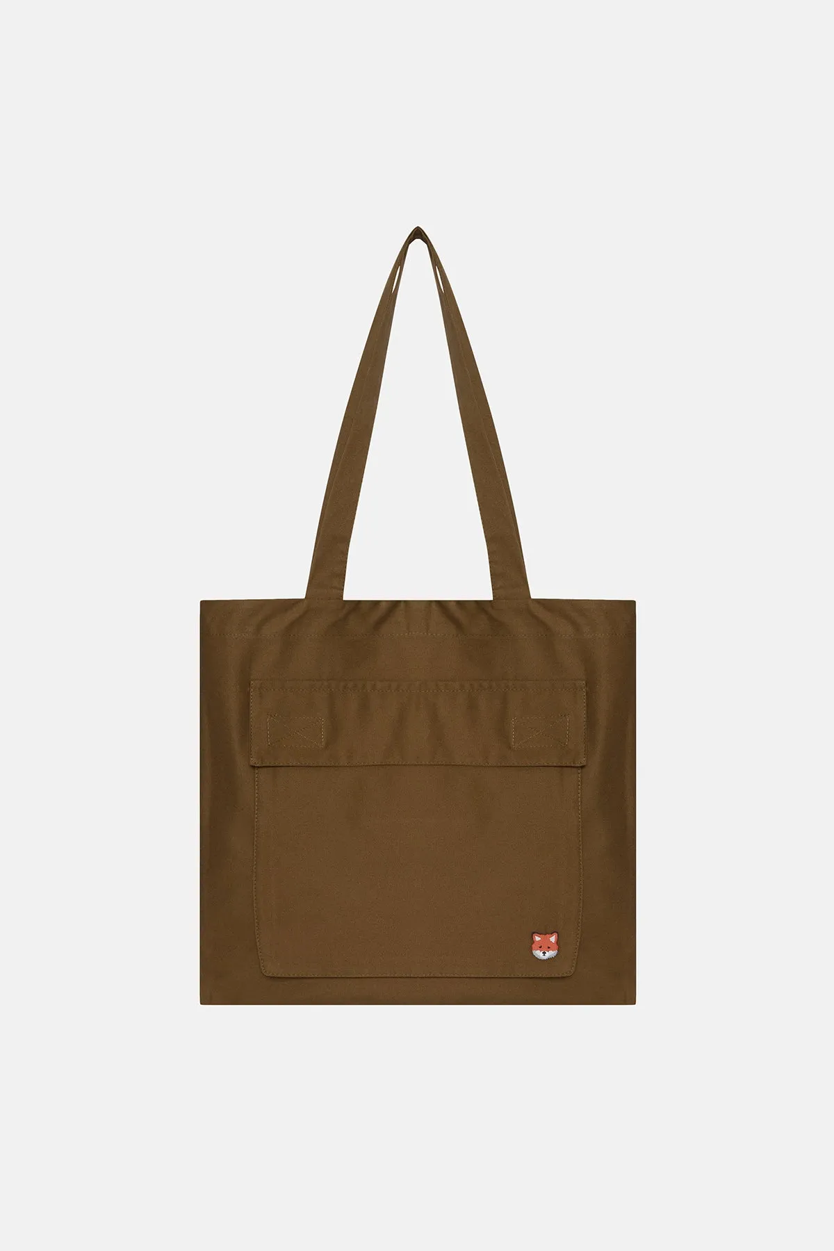 Kzl Tilki Dokuma Cepli Tote Bag - Haki