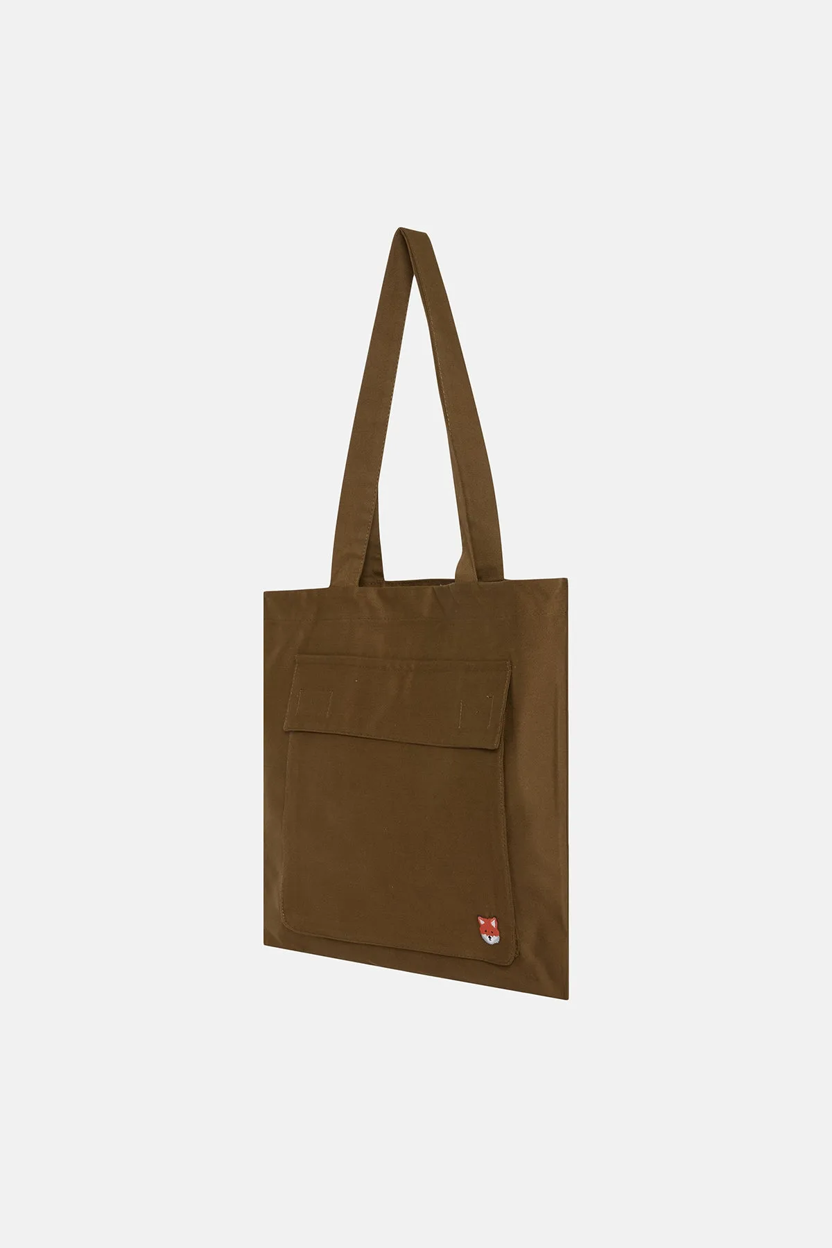 Kzl Tilki Dokuma Cepli Tote Bag - Haki