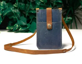 Leather Phone Bag "Navy" | Handcrafted | Designer Crossbody Small Bag