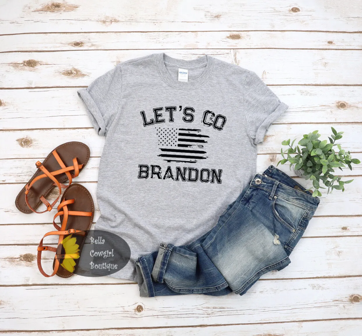 Let's Go Brandon Funny Political Patriotic Women's T-Shirt