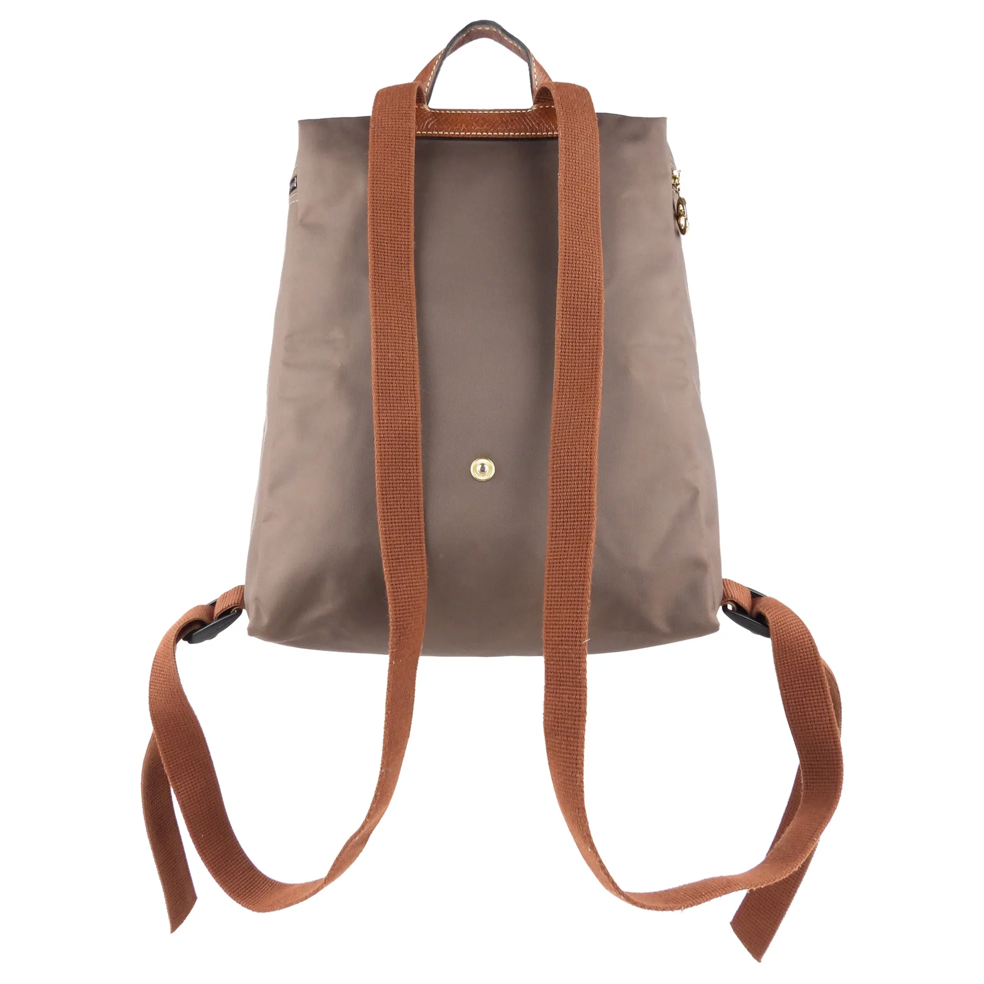 Longchamp Le Pliage Brown Nylon and Leather Backpack