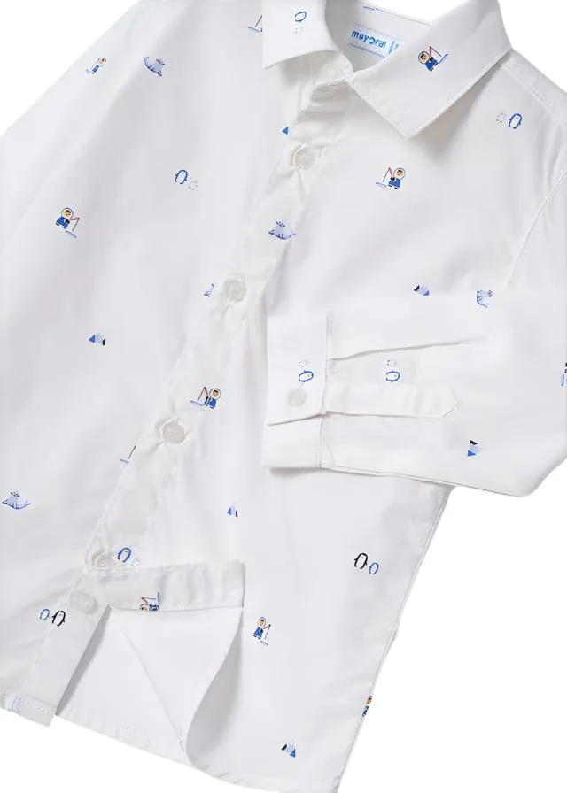 Mayoral Baby L/S Patterned Shirt _White 2163-73