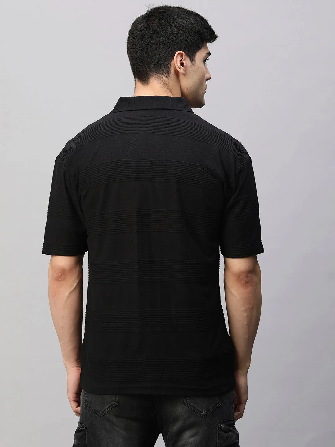 Mens Half Sleeve Resort Shirt - Black