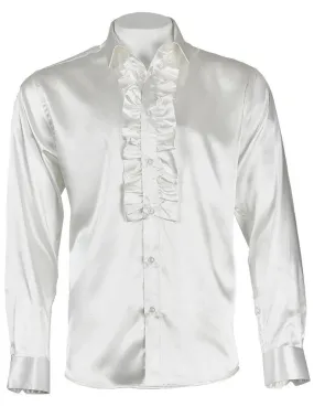 Men's Ruffle Shirt color white