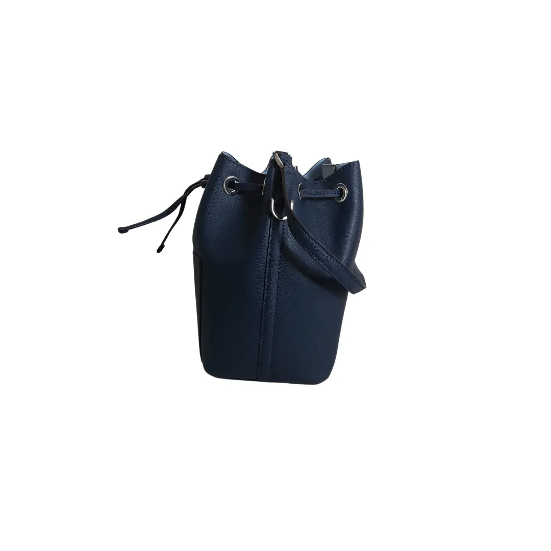 Michael Kors Navy Leather Convertible Bucket Bag | Gently Used |