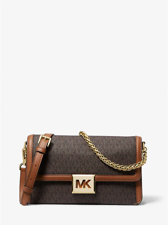 Michael Kors Sonia Medium Logo and Faux Leather Convertible Shoulder Bag