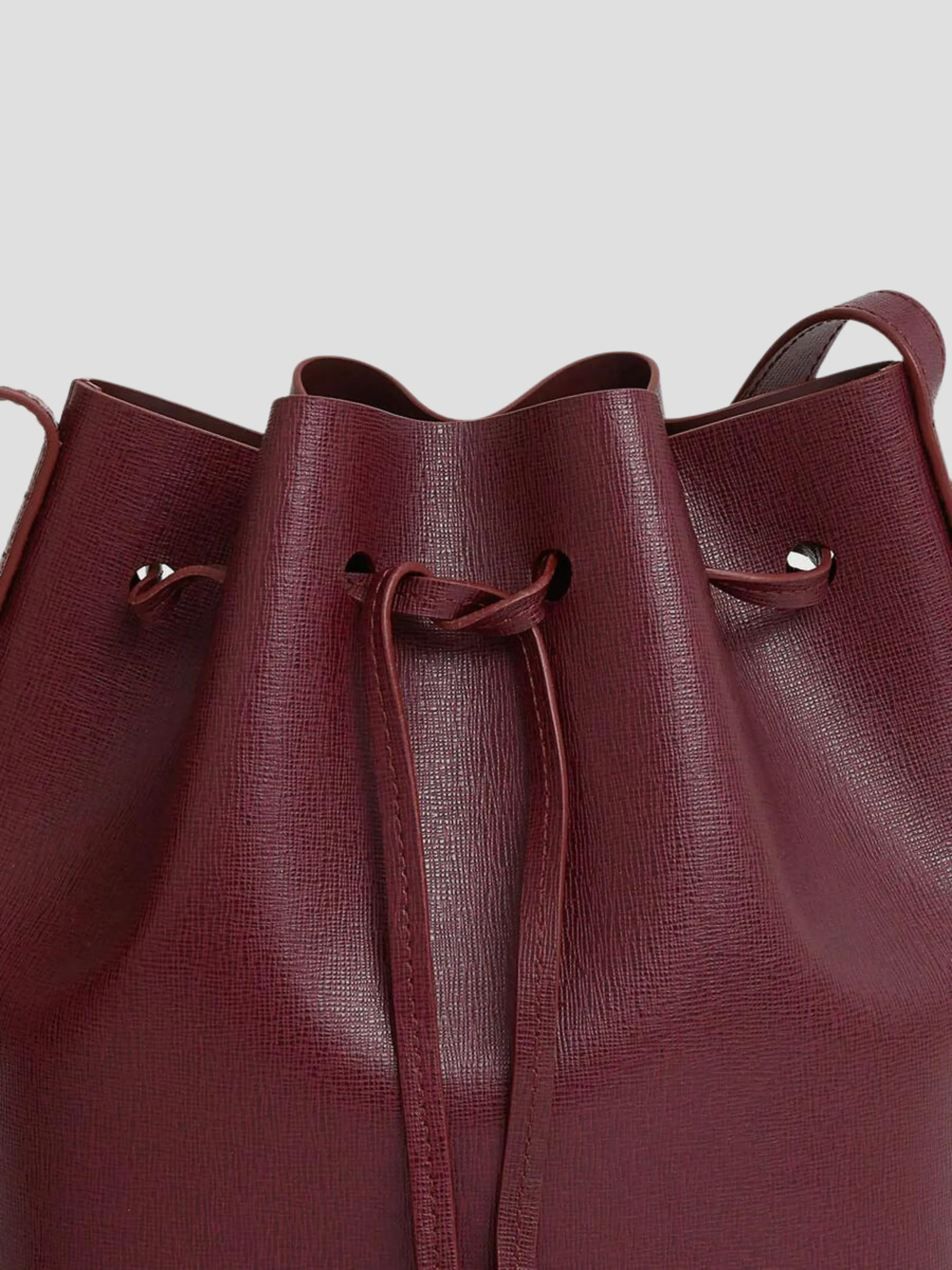 Mini Bucket Bag in Claret