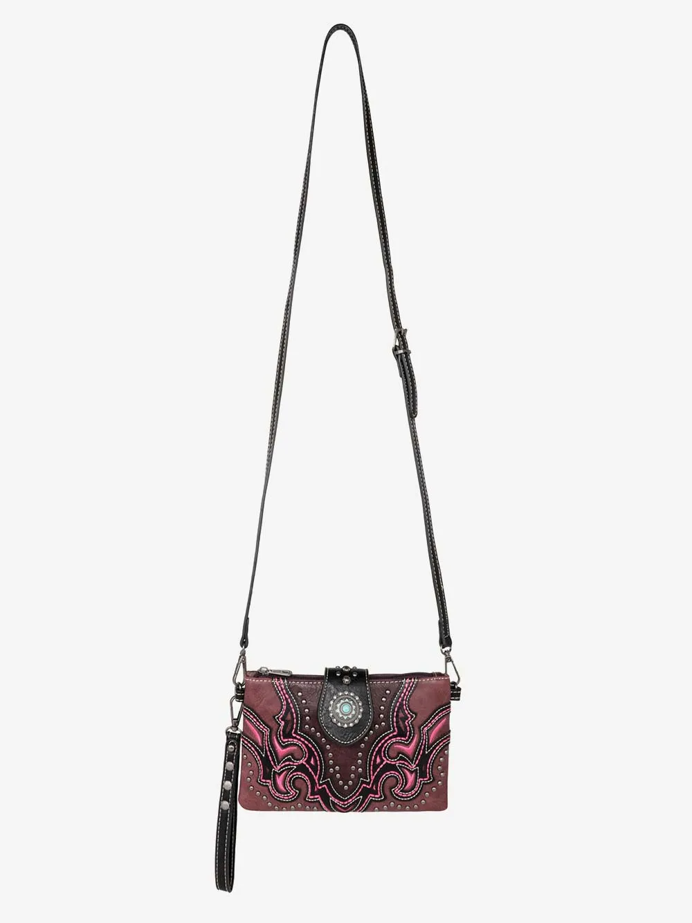 Montana West Laser Cut-out Buckle Crossbody Wristlet