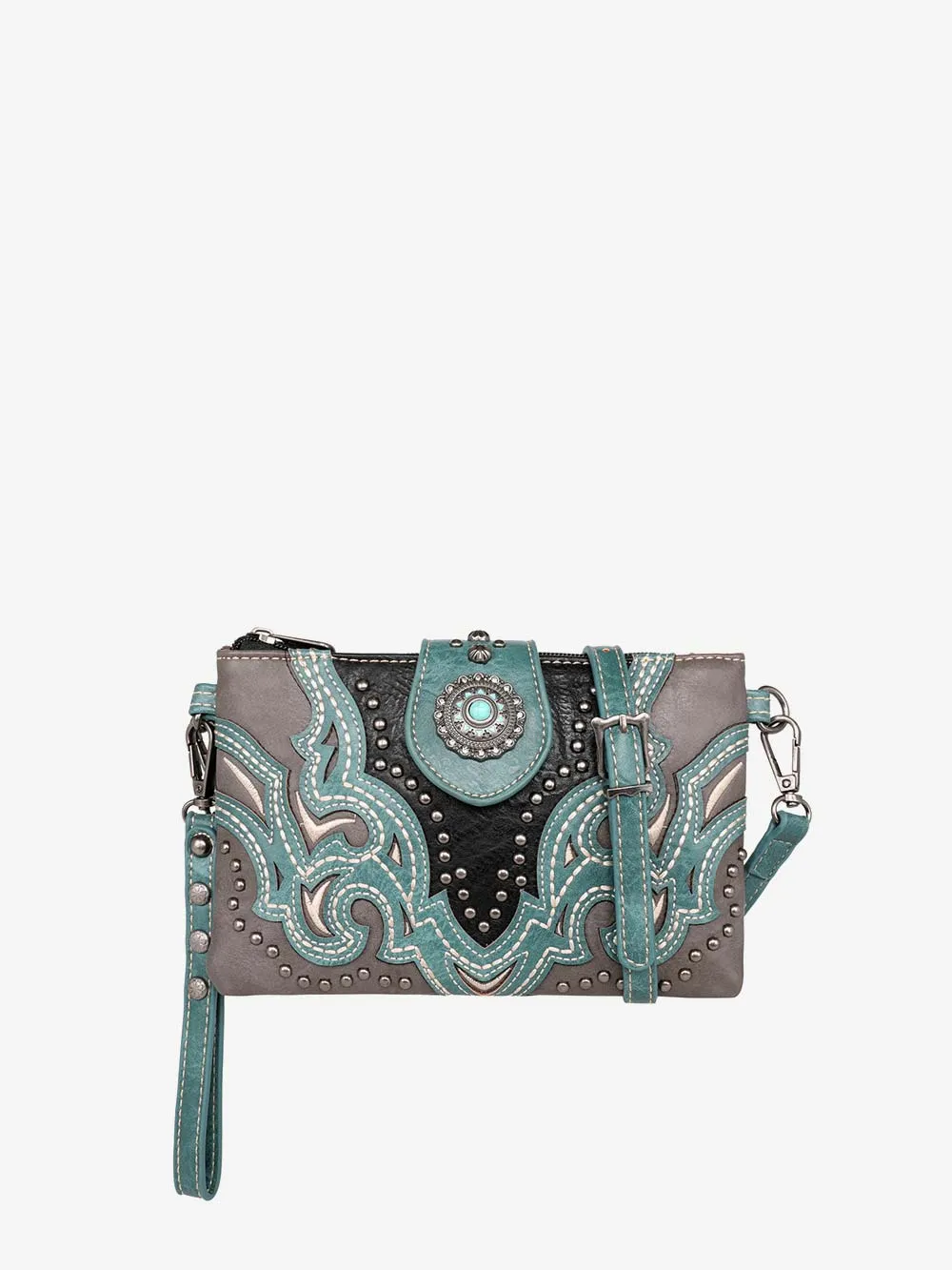 Montana West Laser Cut-out Buckle Crossbody Wristlet