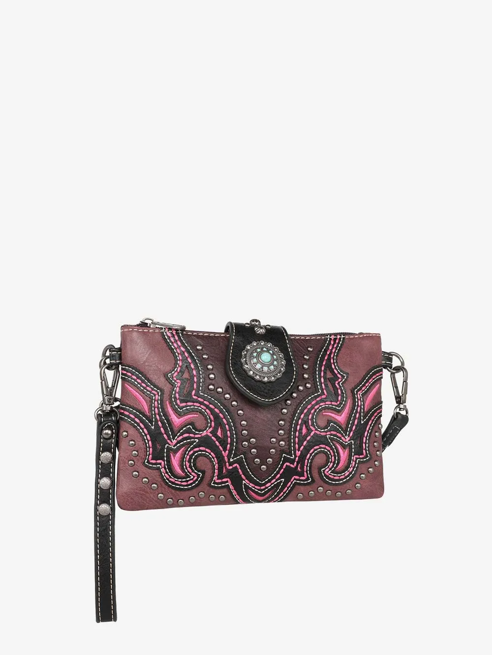 Montana West Laser Cut-out Buckle Crossbody Wristlet