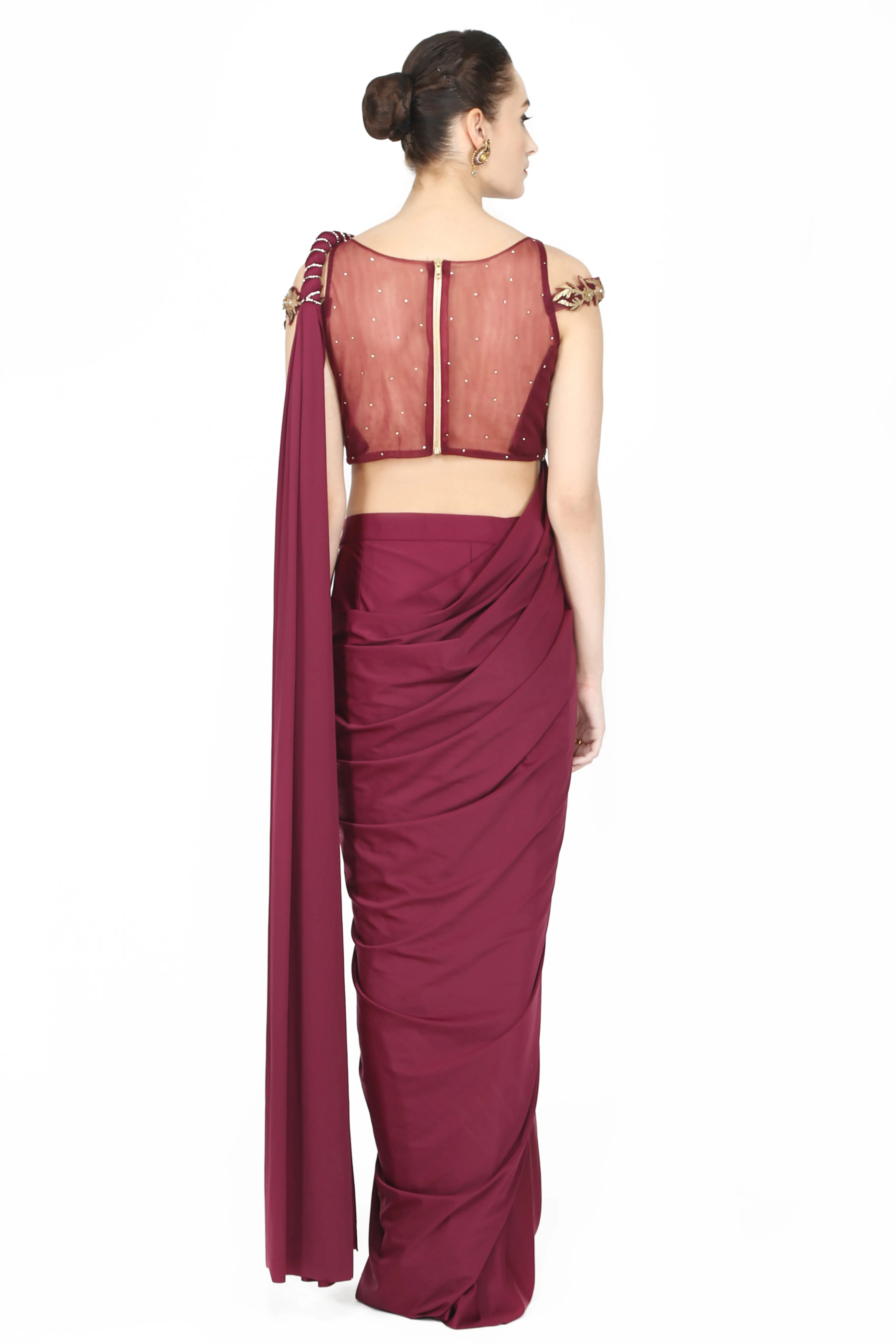 Mulberry drape saree.