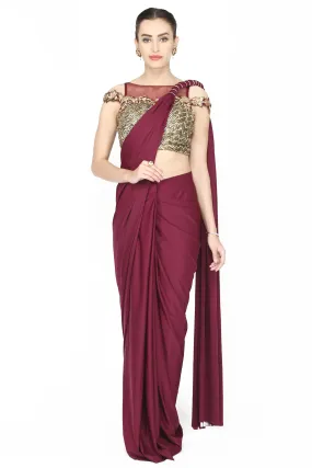 Mulberry drape saree.