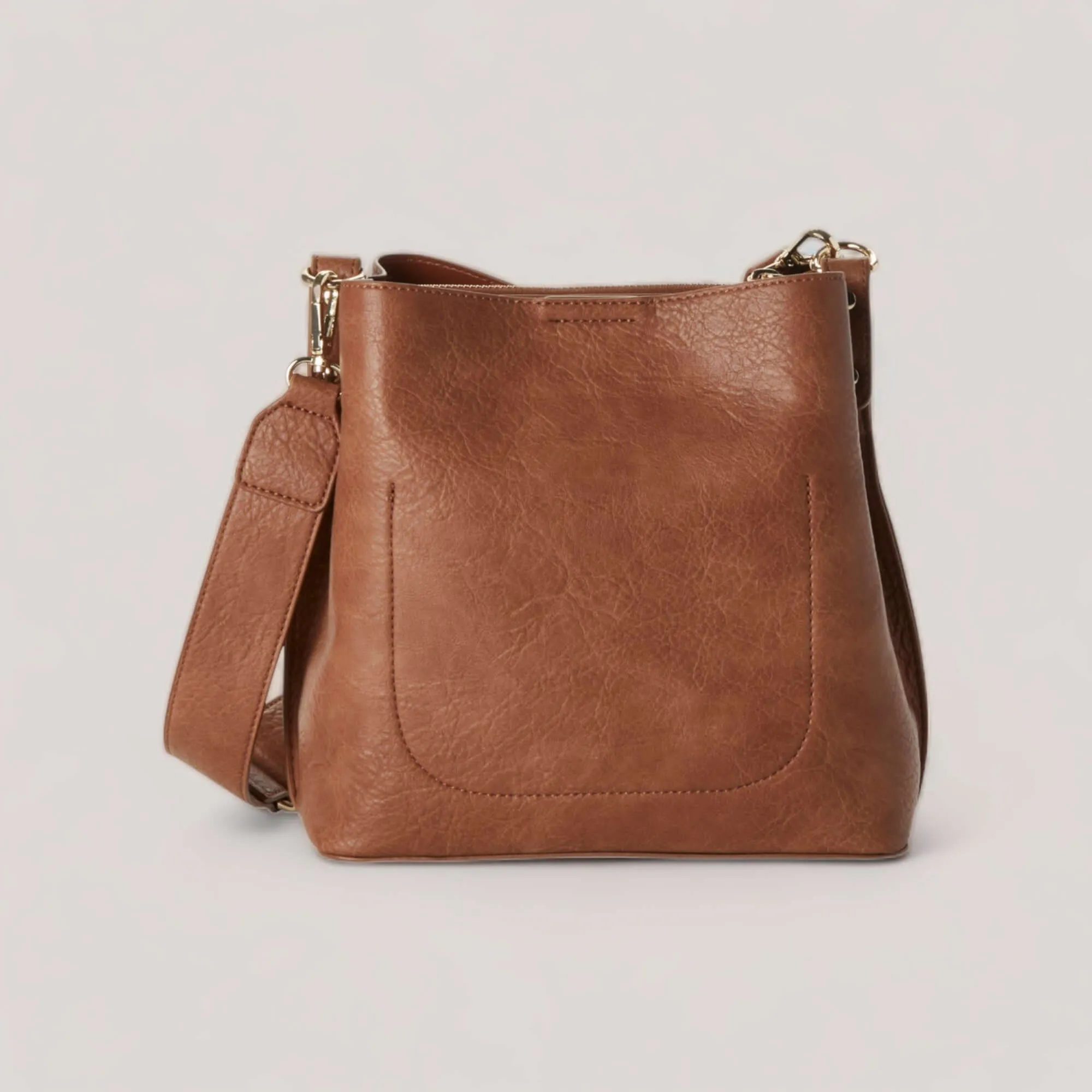 NAOMI | Camel Bucket Midi Crossbody